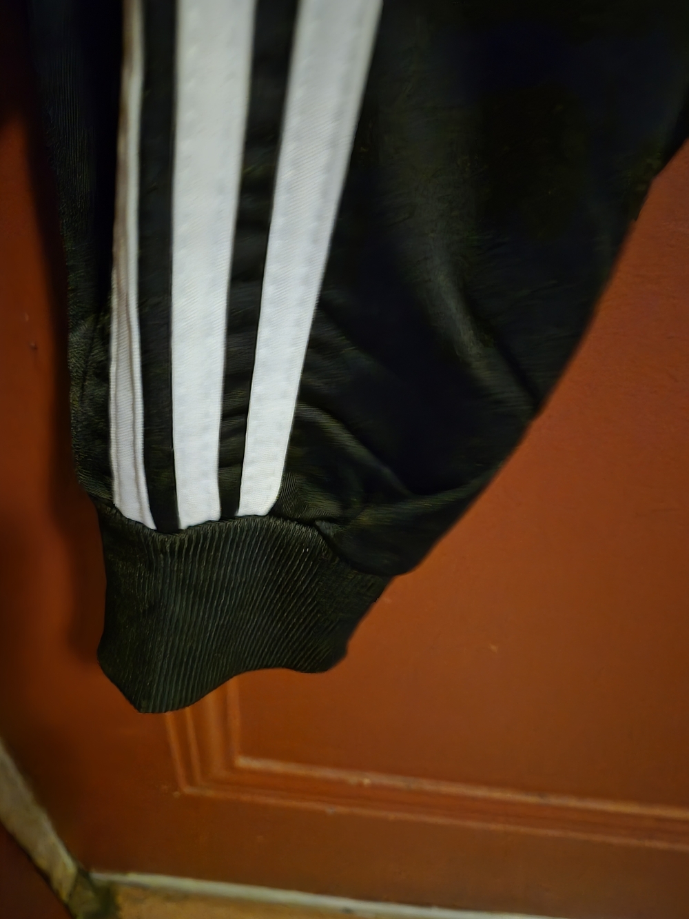 Adidas Boy'' Black Track Pants with Three White Stripes Elastic Waistband Size M - Picture 7 of 13